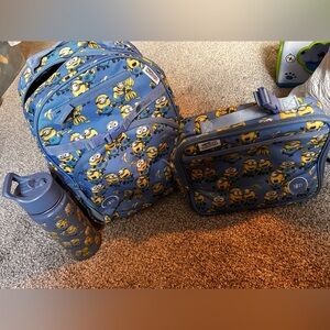 Minions Kids Backpack, Lunchbox, and Water Bottle Set - Blue